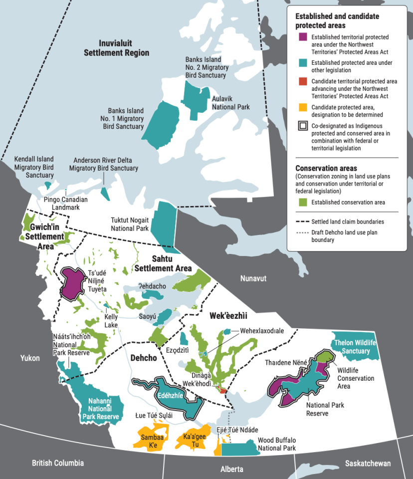 A map of protected areas published by the auditor general's office and based on an ECC map.